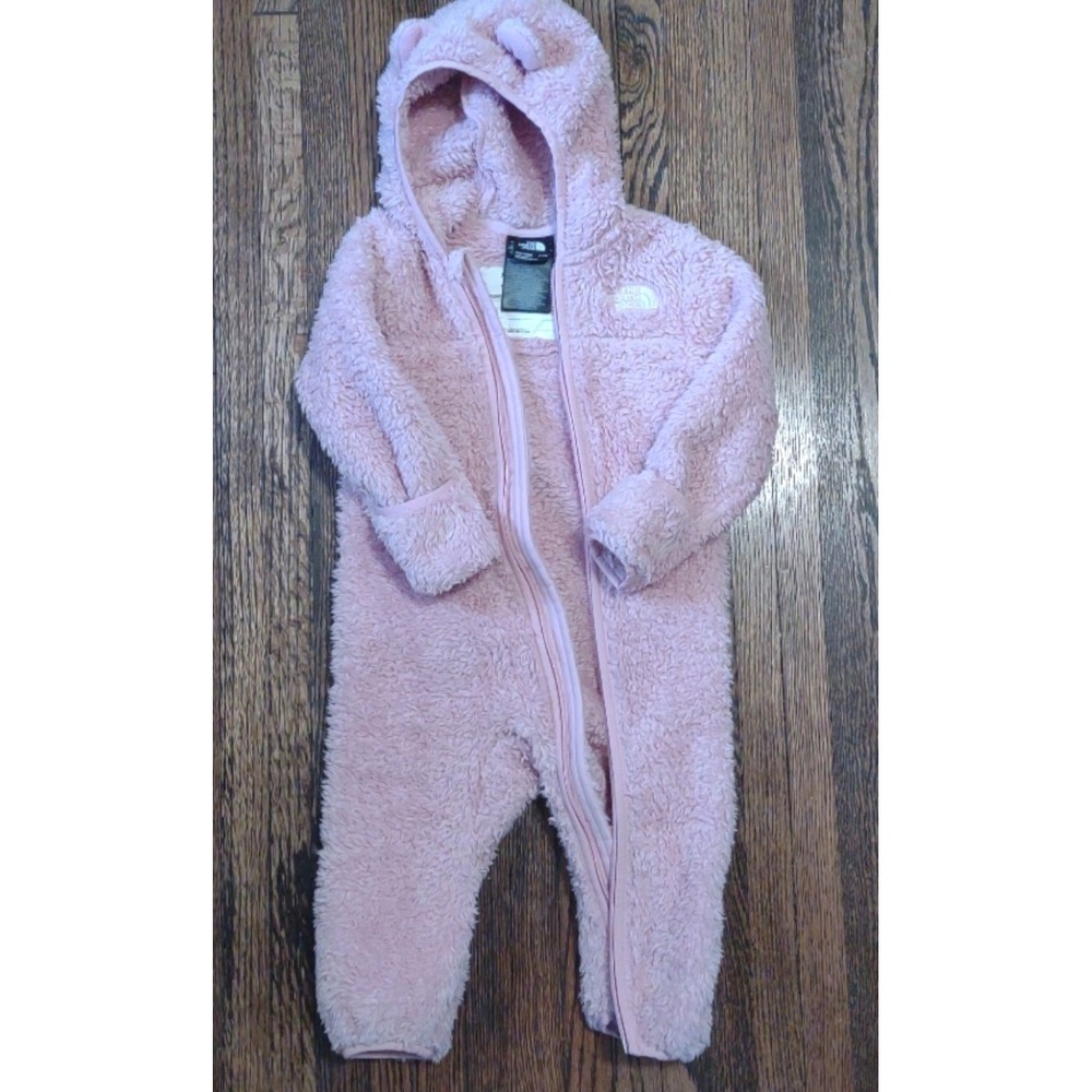 The North Face Baby Pink Fleece Snowsuit Bunting One-Piece Bear Ears Hood